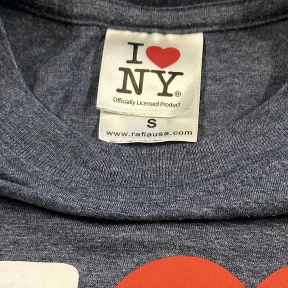 NYC Factory licensed “ I ❤️ NY “ I Love New York Blue Heather Denim Shirt SMALL - Picture 3 of 3